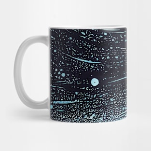 Space Painting in Abstract style, in Blue and Black Tones Mug